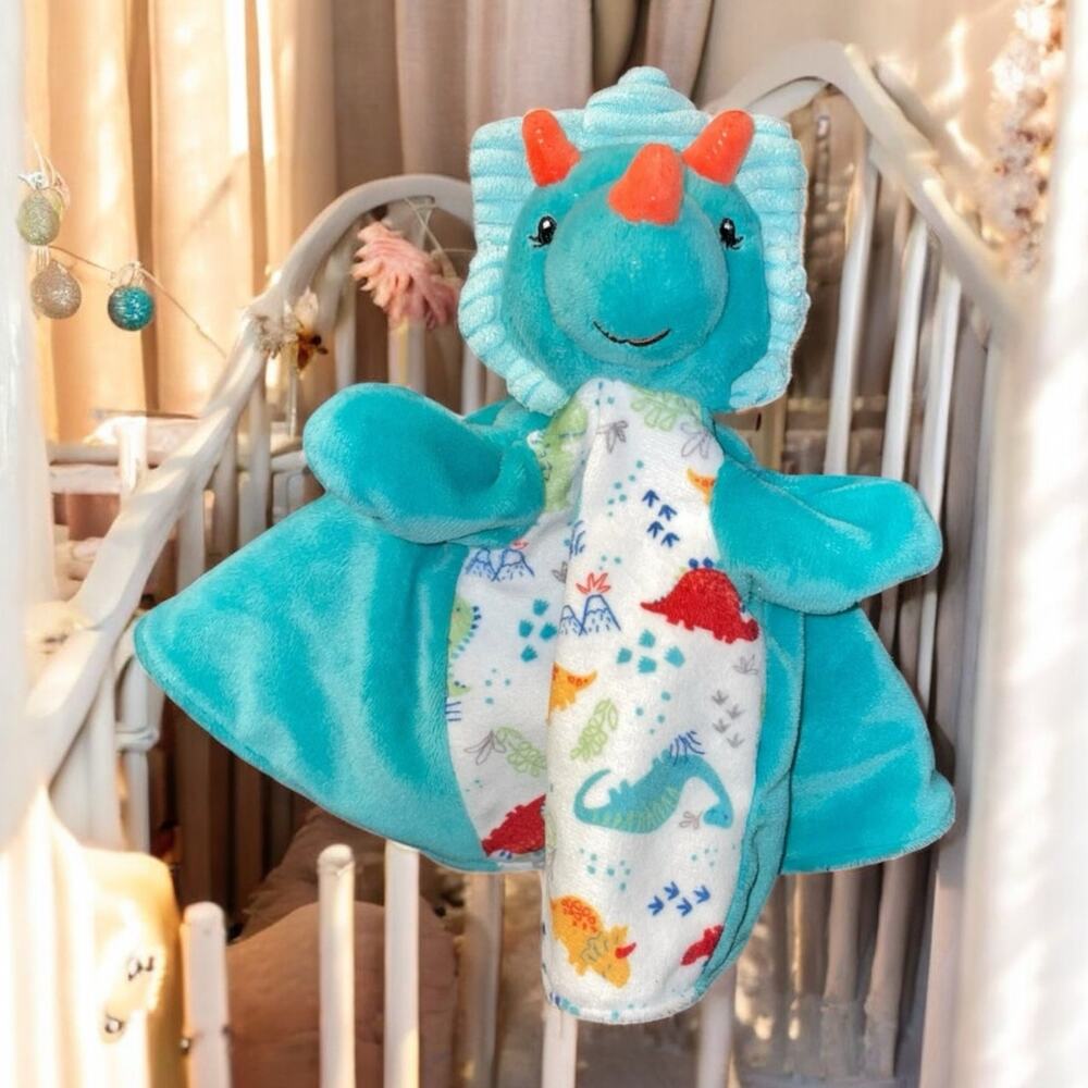 Mary Meyer Pebblesaurus Dinosaur Hand Puppet Blue Soft Sensory Baby Toddler Toy